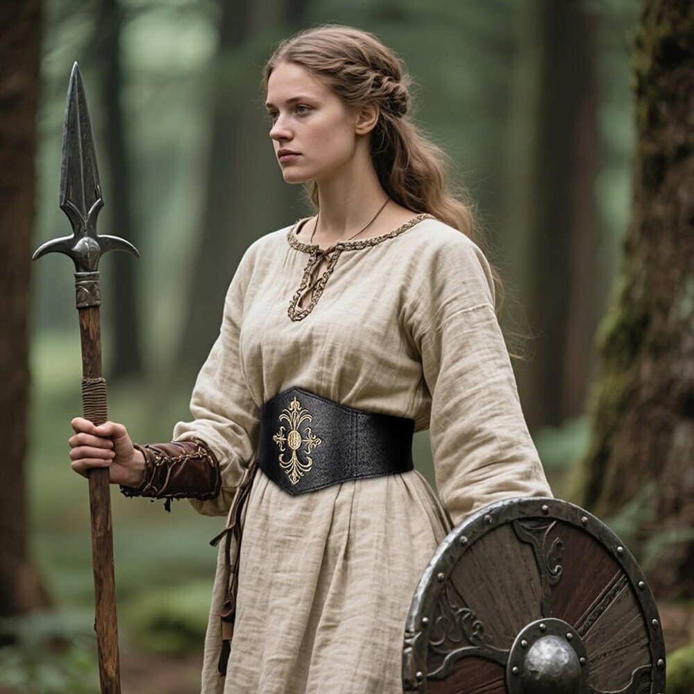 Women Viking Corset Belt Renaissance Cinch Belt Halloween Medieval Pirate Black - Picture 3 of 8